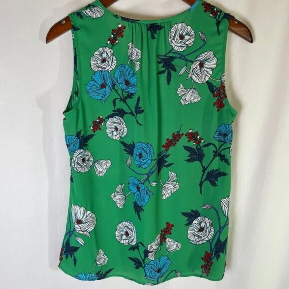 CAbi Primrose Green Floral Blouse Sleeveless V Neck Style 3785 Size S - Picture 3 of 9